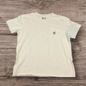 Carhartt WIP Pocket Light Yellow‎ Logo Loose Fit Shirt Mens Size XL